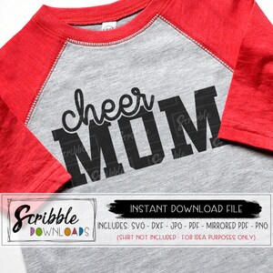 Cheer Mom SVG cheerleader svg mom mama shirt iron on DXF fan Iron On shirt printable svg cut file silhouette cricut cheer squad cheerleading