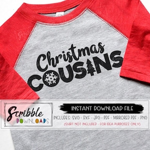 Cousins Noël SVG Cousin Crew SVG DXF fer sur cousins bricolage chemise famille Réunion svg coupe fichier mignon silhouette assortie cricut garçon fille svg