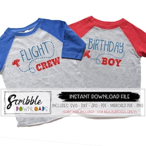 Anniversaire garçon svg avion thème bundle bday avion anniversaire svg maman papa fête aide clipart enfants fichier de coupe fer sur la silhouette de cricut de chemise de bricolage