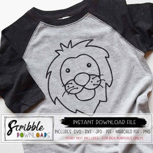 Lion SVG - girl boy kids zoo printable instant download animal svg clipart PDF cricut Silhouette iron on shirt jungle safari party svg dxf