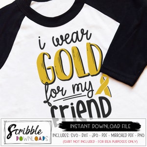 Kinder Krebs svg Krebs in der Kindheit GOLD Shirt Eisen auf ich trage Gold Freund svg Vektor Krebs SVG Krebs druckbare Silhouette Cricut Awareness