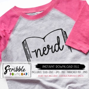 Livro nerd SVG Livro engraçado da biblioteca leitura escolar SVG silhueta cricut svg humor escolar imprimível professor ferro na camisa geek com letras à mão