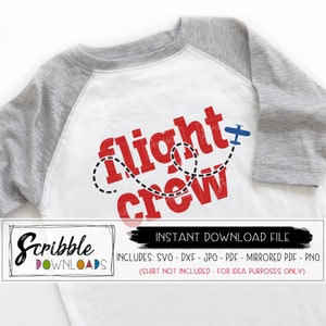 Flight Crew svg airplane theme bday plane birthday svg cricut silhouette mom dad party clipart kids cut file printable iron on diy shirt