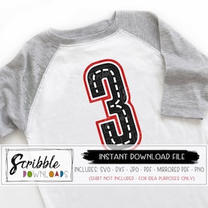 3 race car svg three svg cars party 3rd svg third bday 3 birthday road cars boy printable iron on shirt cricut silhouette cut file kids dxf