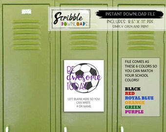 Locker Decoration Printable Soccer Sports School Team Pdf Etsy