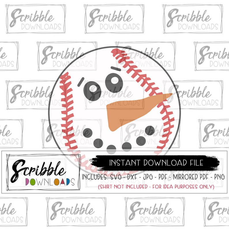 Download Snowman SVG baseball sports SVG DXF Christmas cricut vinyl ...