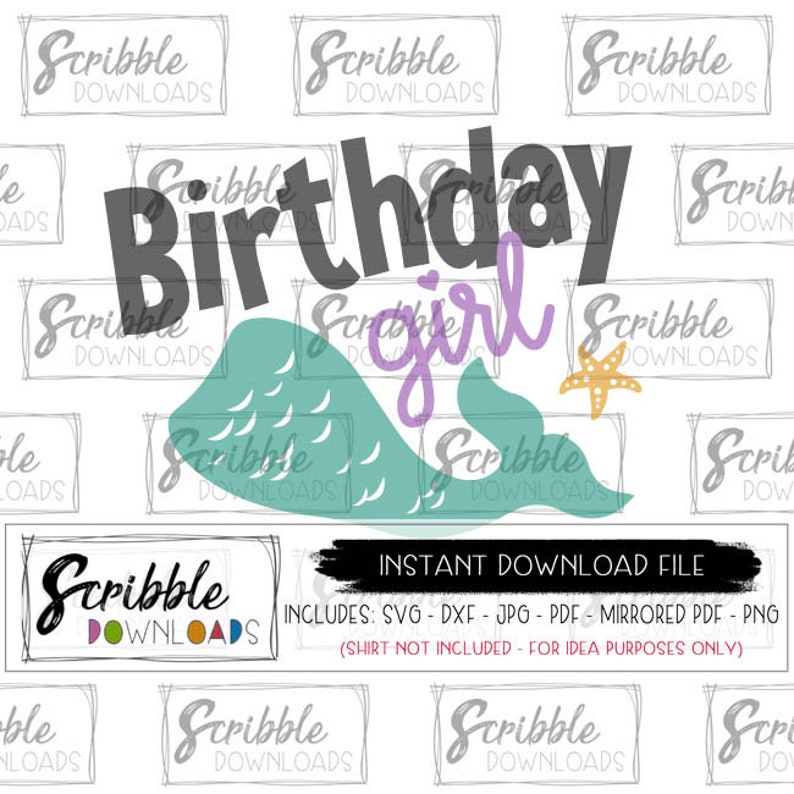 Download Mermaid Birthday girl svg swim beach party svg bday dxf | Etsy