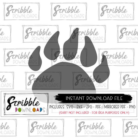 SVG bear Paw mascot Instant Download Paw print svg grizzly ...