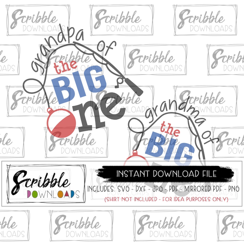 Download The Big One Svg 1 One 1st First Birthday Fishing Fish Swim Party Grandma Grandpa Cut File Diy Printable Iron On Svg Bday Bundle Party Cricut Clothing Wearables Image Transfers Dongduongland Com Vn