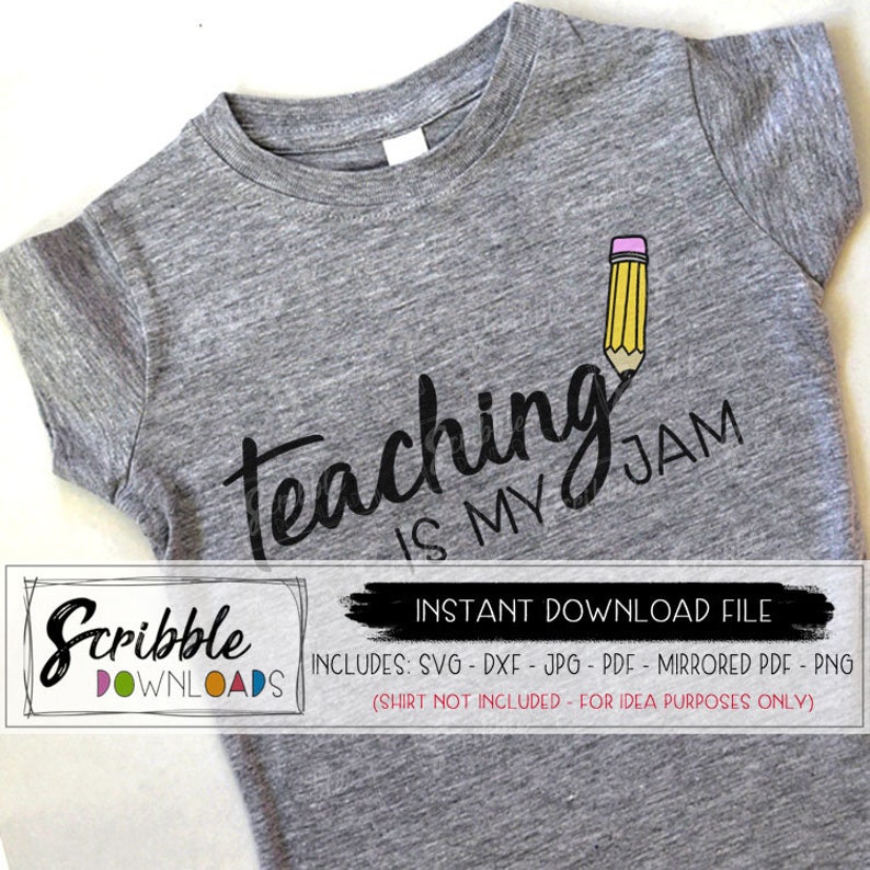 Download Teaching is my jam svg cute teacher shirt svg dxf vinyl gift | Etsy