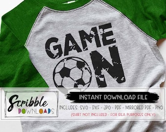 Soccer SVG Soccer Ball Svg Game Day svg Game On dxf svg Cricut Silhouette Cut File sports distressed grunge soccer mom iron on cheer futbol