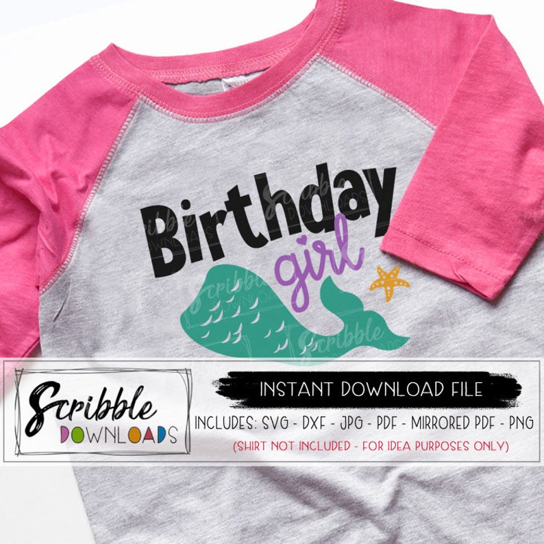 Download Mermaid Birthday girl svg swim beach party svg bday dxf | Etsy