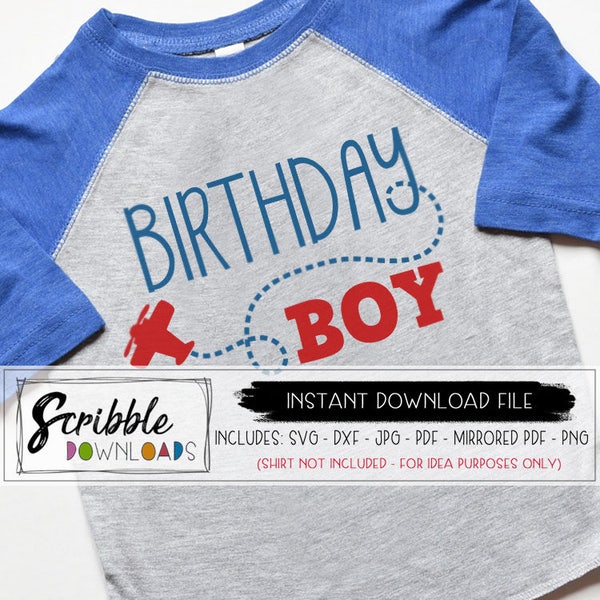 Birthday boy svg airplane theme bday plane birthday svg clipart kids cut file DIY shirt printable iron on cricut silhouette cute