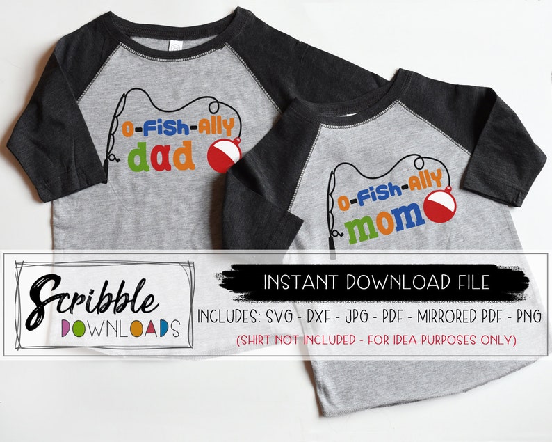 Download O-fish-ally mom dad bundle svg birthday fishing fish swim ...