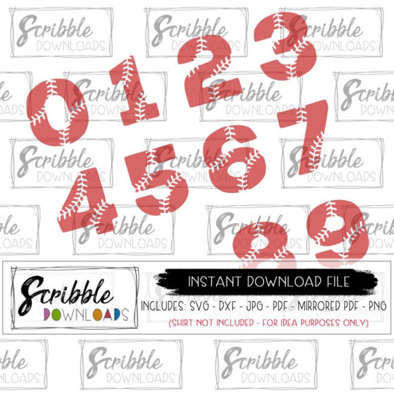 Baseball Numbers SVG Baseball Font Printable Iron on 1 2 3 4 5 Etsy UK