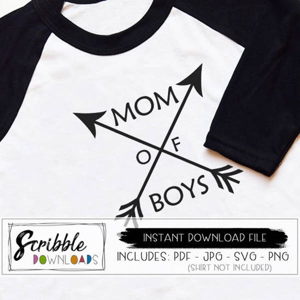 Mom of Boys svg - boy tribe mama iron on svg png cut file mom life - silhouette cricut cut file - instant Mom SVG printable boy mom svg