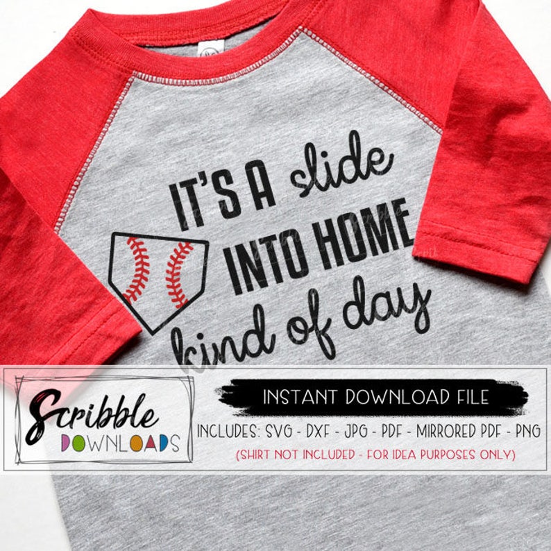 BASEBALL Softball Svg Slide Into Home Kind of Day Svg Iron on Etsy