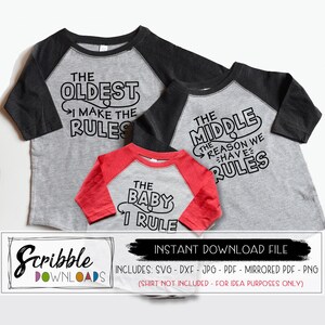 Sibling Rules svg Sibling Rivalry SVG Family Rules SVG printable diy shirt oldest child middle rules youngest dxf cricut silhouette digital
