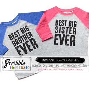 Schwester Bruder SVG Großer Bruder Schwester svg Geschwister neue Baby svg Zwillinge Aufbügeln Cricut Silhouette Big Bro sis Kleinkind Kinder Distressed Grunge