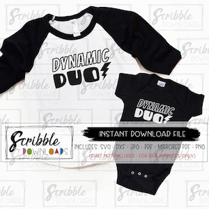 Zwillinge svg dynamische Duo Brüder bro SVG Zwilling beste Freunde Superhelden Silhouette Cricut geschnitten Datei neue Baby passende Geschwister Freund Papa Mama me