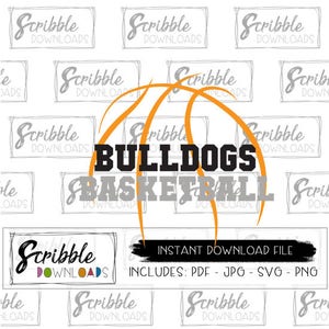 Basketball SVG bulldogs mascot Instant Download - dribble Iron On Sports svg pdf digital - high school basketball - printable bball team SVG