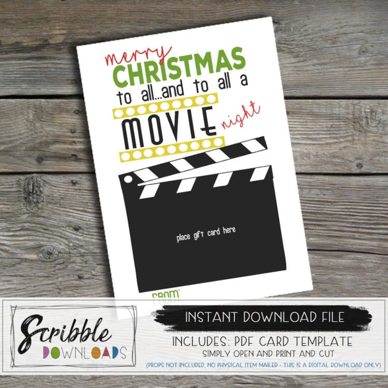 Printable present card holder Xmas video evening PDF Thank your self card trainer scholar present manager neighbor present take note print card online video evening graphic regarding Gift Not Included Printable called Printable present card holder Xmas video night time PDF Thank on your own card instructor pupil reward manager neighbor present observe print card online video evening