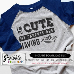 Big Brother Sister SVG Ich bin so süß meine Eltern sind mit einem anderen svg Schwangerschaft Geschwister neue Baby svg Bügelbild Cricut Silhouette diy Shirt dxf