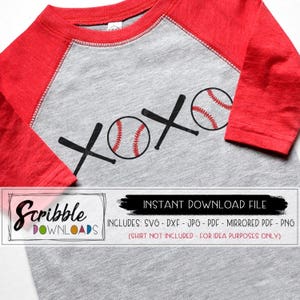 HONKBAL SVG xoxo SVG honkbal liefde Valentijnsdag jongen DXF moeder fan DIY opstrijkbare afdrukbare Instant gesneden bestand silhouet Home Run cricut DIY shirt