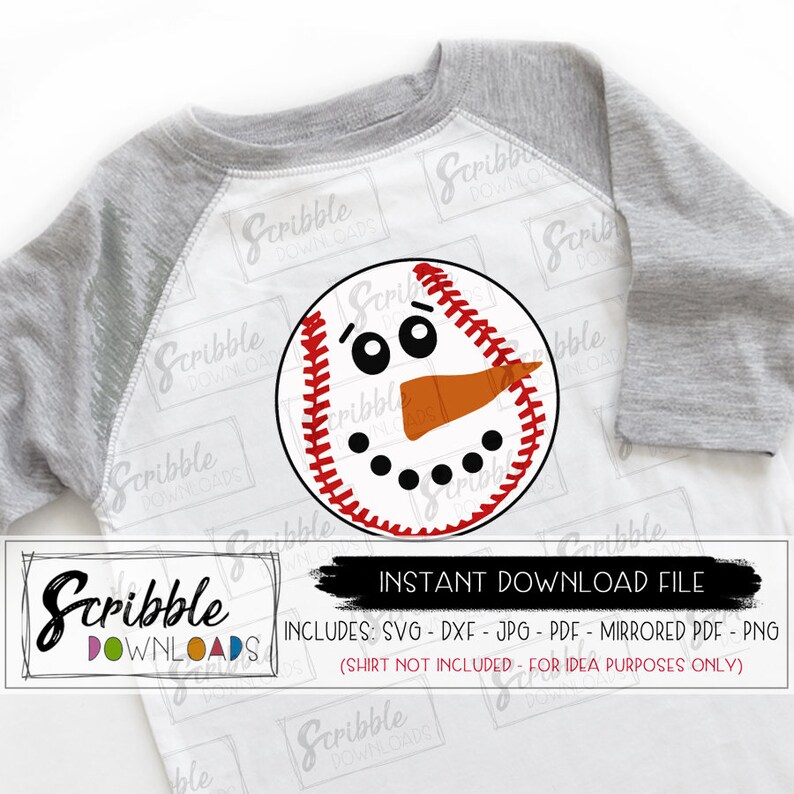 Download Snowman SVG baseball sports SVG DXF Christmas cricut vinyl ...