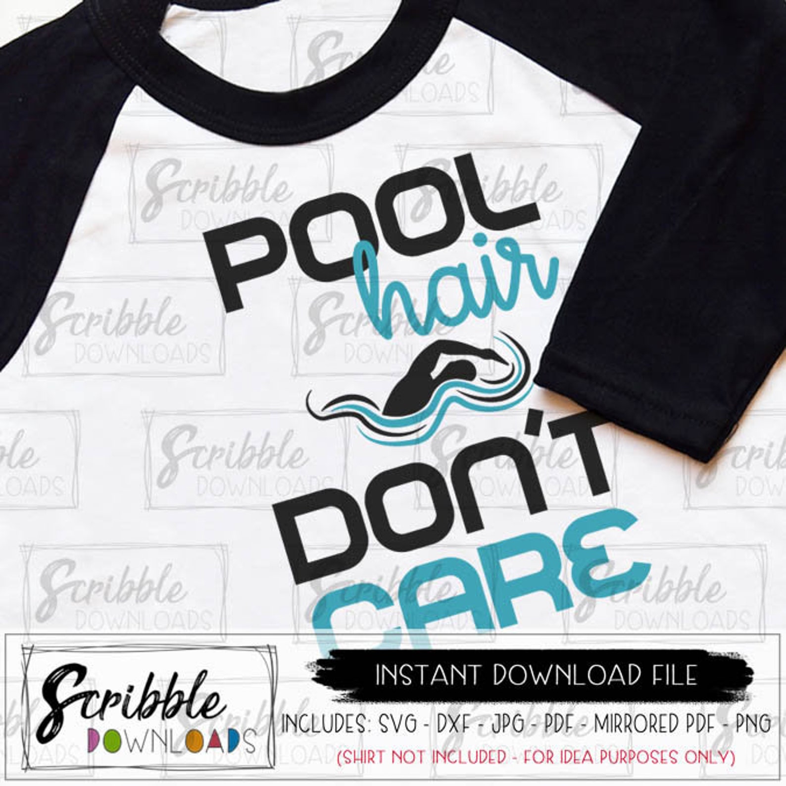 Pool Hair Don't Care Svg Swimmer Svg Swimming Svg Iron Etsy