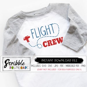 Flight Crew svg avion thème bday avion anniversaire svg cricut silhouette maman papa fête clipart enfants coupé fichier imprimable fer sur chemise diy