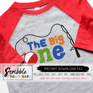 The big one svg 1 one 1st first birthday fishing fish swim party vinyl cut file cricut silhoutte birthday shirt diy iron on bday boy girl