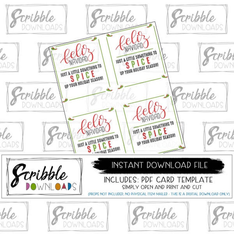Salsa Gift Tag Printable Neighbor Gift Christmas Goodie Bag Etsy