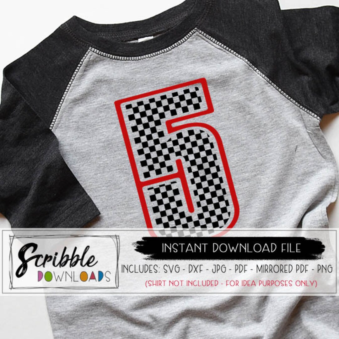 Race Car 5 Svg Five Cars Party 5th Svg Fifth Bday 5 Birthday Checkered ...