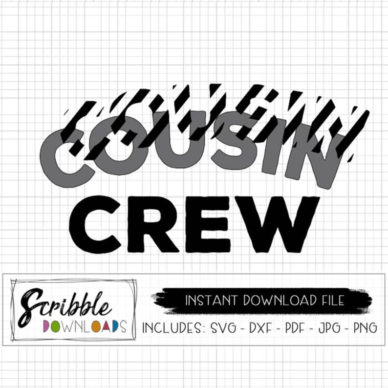 Crazy Cousin Crew Svg Pdf Dxf Iron On Family Reunion Svg Shirt Cousin Dxf Svg Cut File Cute Matching Cousin Shirts Cousins Svg Stencils Templates Craft Supplies Tools Kromasol Com