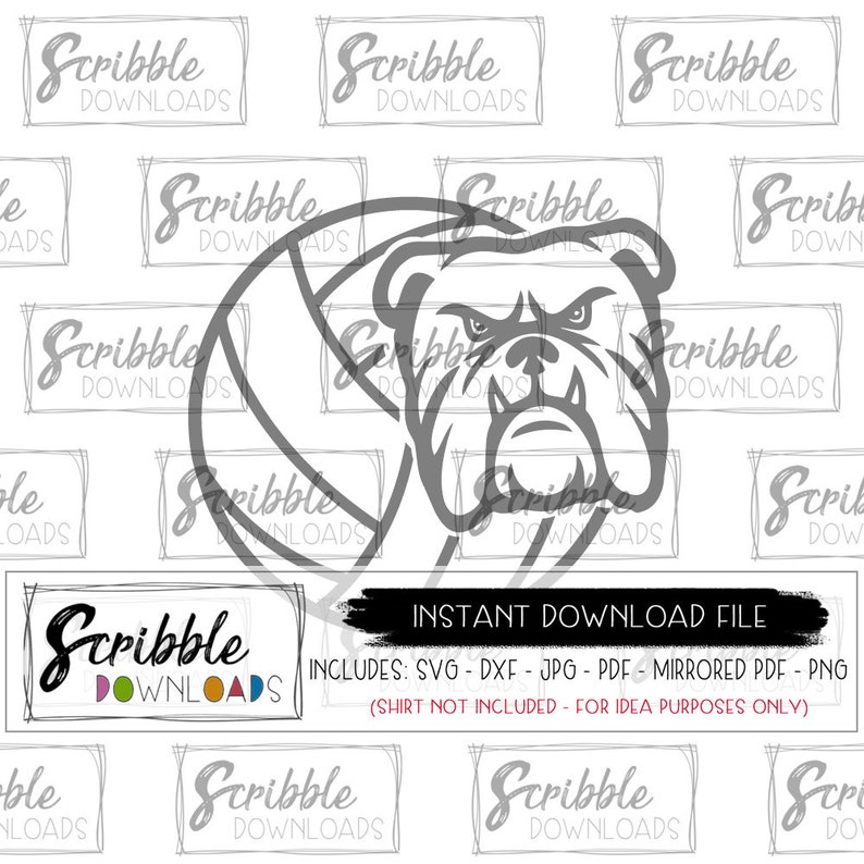 Download Volleyball Svg Bulldog Svg Dxf Mascot School Instant Download Iron On Shirt Diy Print Volleyball High School Printable Team Cheer Mom Craft Supplies Tools Drawing Drafting
