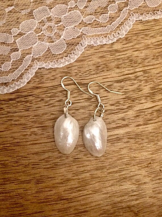 Ohrringe aus Naturmaterial, 925 Silber