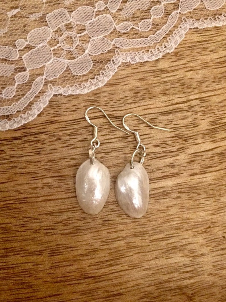 Ohrringe aus Naturmaterial, 925 Silber bild 1