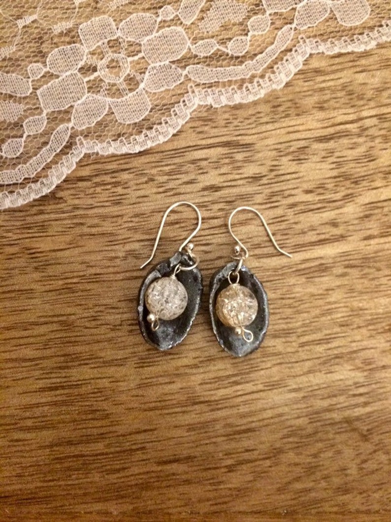 Ohrringe aus Naturmaterial, 925 Silber bild 8