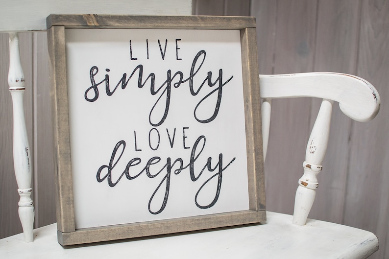 Download Live Simply Love Deeply Hand-lettered Wooden Sign | Etsy