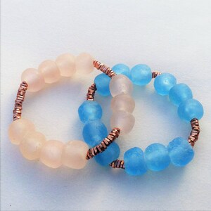 Ghana Glass and Copper Bead Bracelet (14mm)