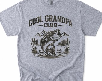 Grandpa Club Fishing Shirt, Bass Angler Grandpa Gift Tee