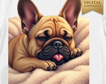 French Bulldog Puppy PNG, Cartoon Dog Sublimation Design, Kawaii Clipart (Digital Download)