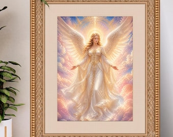 Radiant Angel Digital Download, Celestial Wall Art Printable