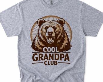 Grandpa Club Bear Shirt, Vintage Grandpa Gift Graphic Tee