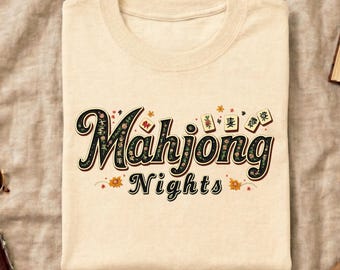 Comfort Colors Mahjong Nights Shirt • Floral Mahjong Tile Tee