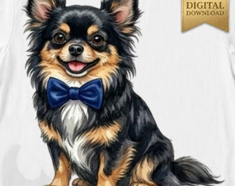 Chihuahua Puppy PNG, Cartoon Dog Sublimation Design, Kawaii Clipart (Digital Download)