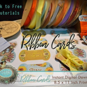 Tarjetas juguetonas de cinta y encaje - Ephemera - Descarga digital instantánea con enlaces tutoriales gratuitos