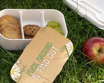 Funny Floral Fuck Around and Find Out Bento Box Sarcastic Adult Lunch Container Humorous Food Storage Snack Box Cute Portable Meal Prep