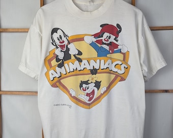 Vintage Road Runner Looney Tunes Graphic White Cotton T Shirt size